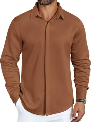 COOFANDY Mens Long Sleeve Wrinkle Free Shirts Casual Button Down Shirt Stretch Dress Shirt