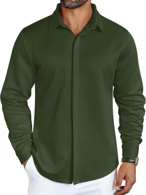 COOFANDY Mens Long Sleeve Wrinkle Free Shirts Casual Button Down Shirt Stretch Dress Shirt