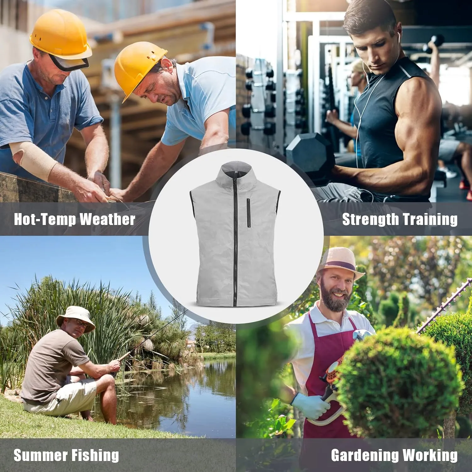 Cooling Vest for Women & Men Ice Vest for Hot Weather Outdoor Work, Waterproof Cooling Ice Vest with 24 Ice Packs