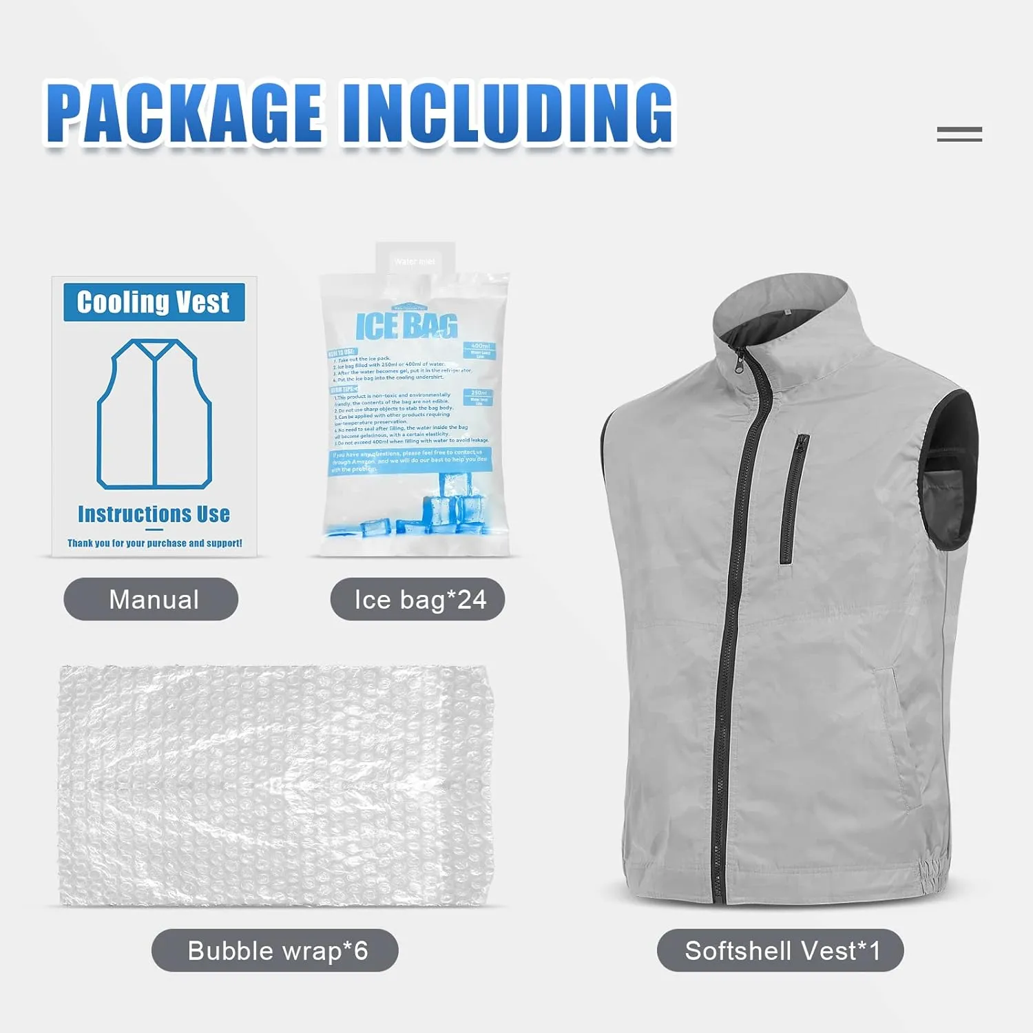 Cooling Vest for Women & Men Ice Vest for Hot Weather Outdoor Work, Waterproof Cooling Ice Vest with 24 Ice Packs