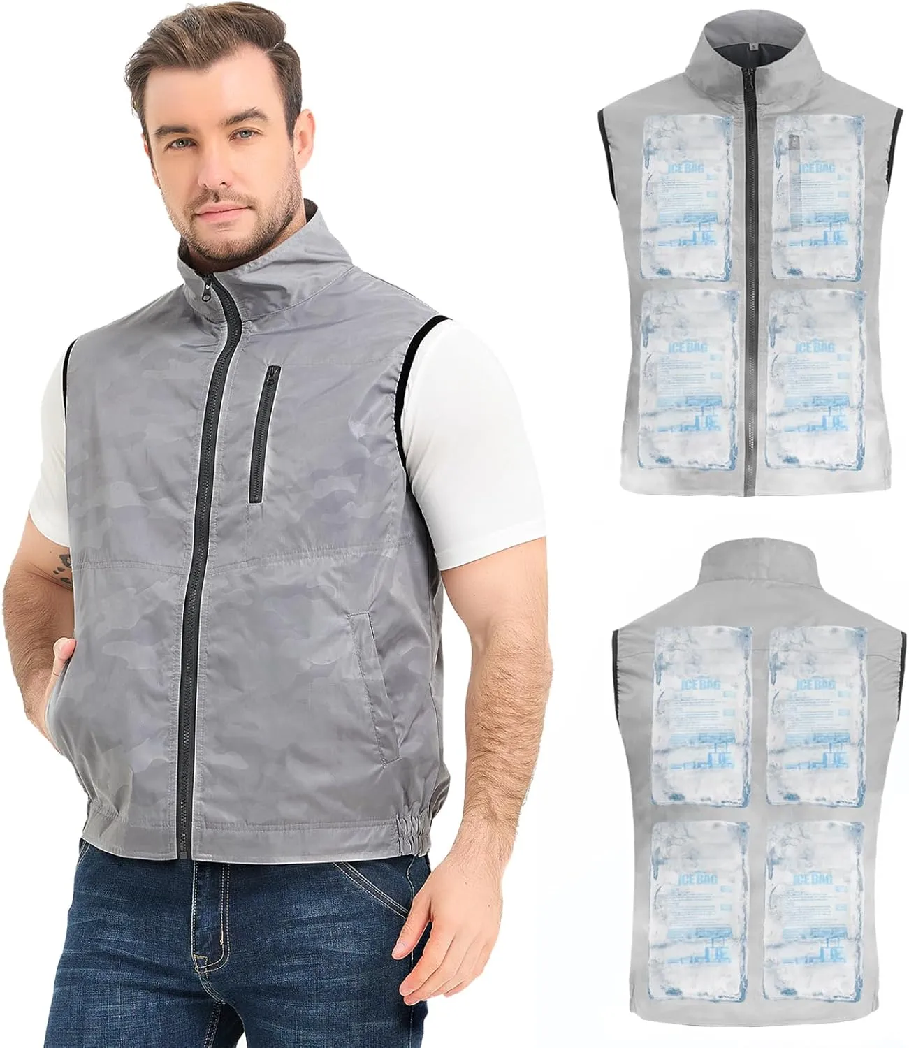 Cooling Vest for Women & Men Ice Vest for Hot Weather Outdoor Work, Waterproof Cooling Ice Vest with 24 Ice Packs