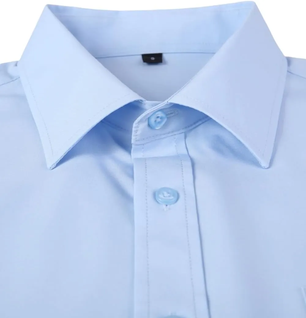 corfty Men Long Sleeve Dress Shirt - Regular Fit Stretch Free-Wrinkle Casual Button Down Shirt