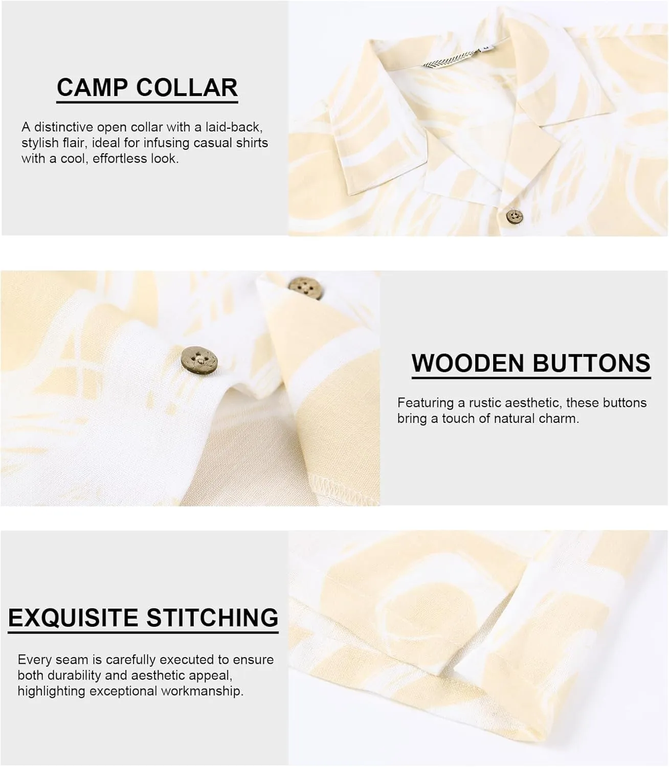 Damipow Linen Shirts for Men Hawaiian Shirt Short Sleeve Button Down Beach Vacation Shirt