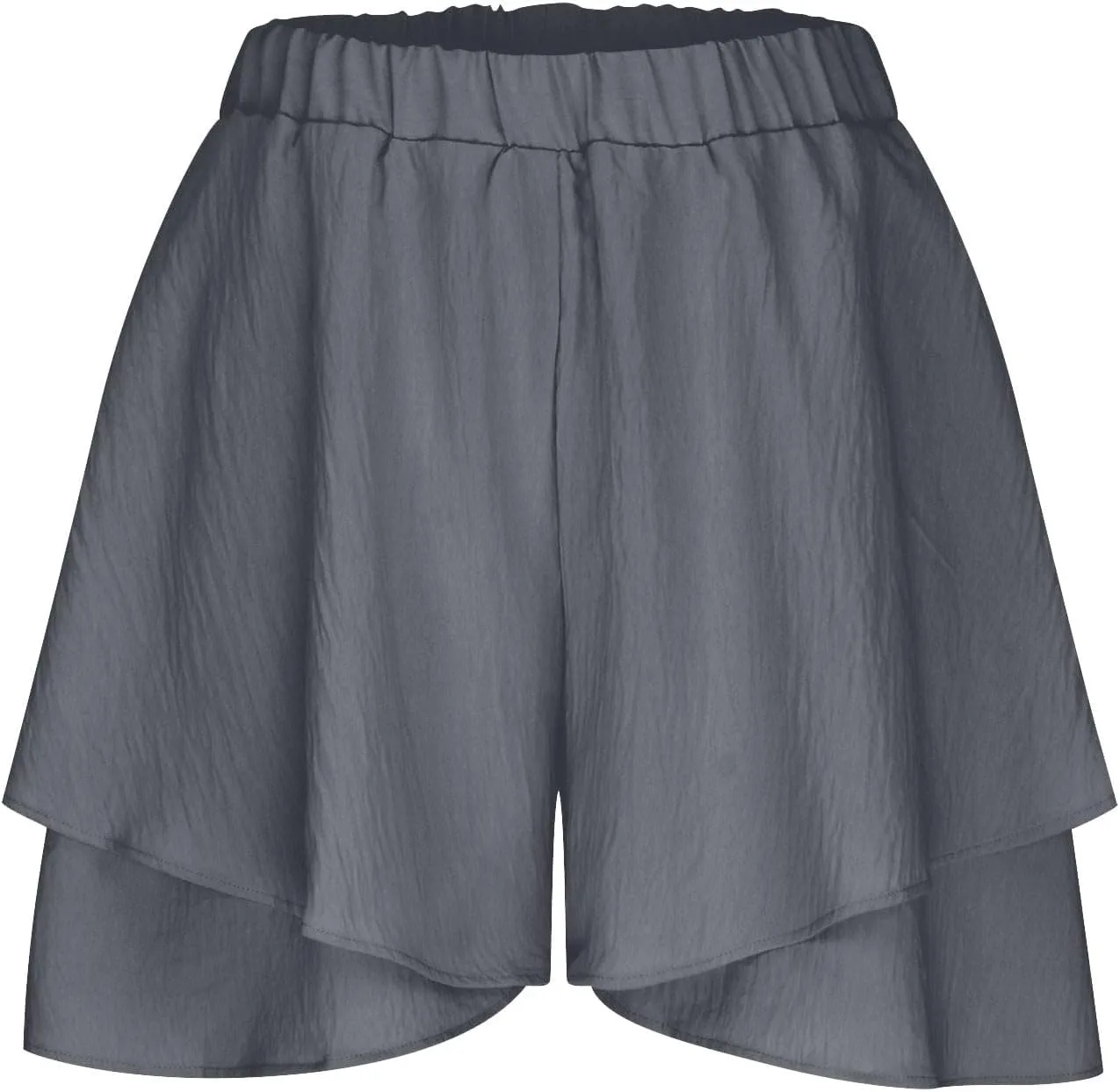 DDAPJ pyju Womens Summer Casual Shorts Double Ruffle Golf Skirts Elastic High Waist Wide Leg Flowy Shorts Beach Skorts