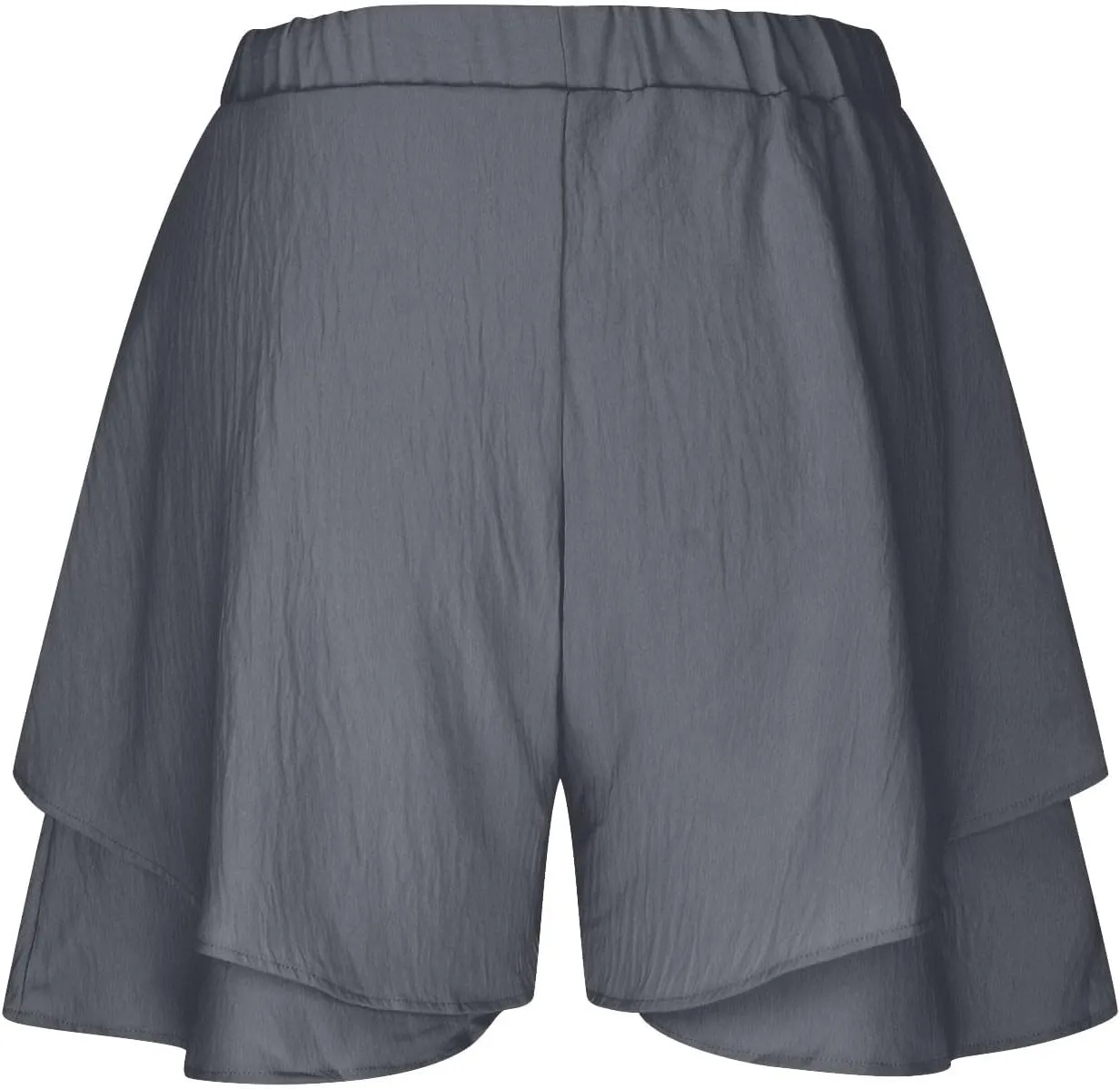 DDAPJ pyju Womens Summer Casual Shorts Double Ruffle Golf Skirts Elastic High Waist Wide Leg Flowy Shorts Beach Skorts
