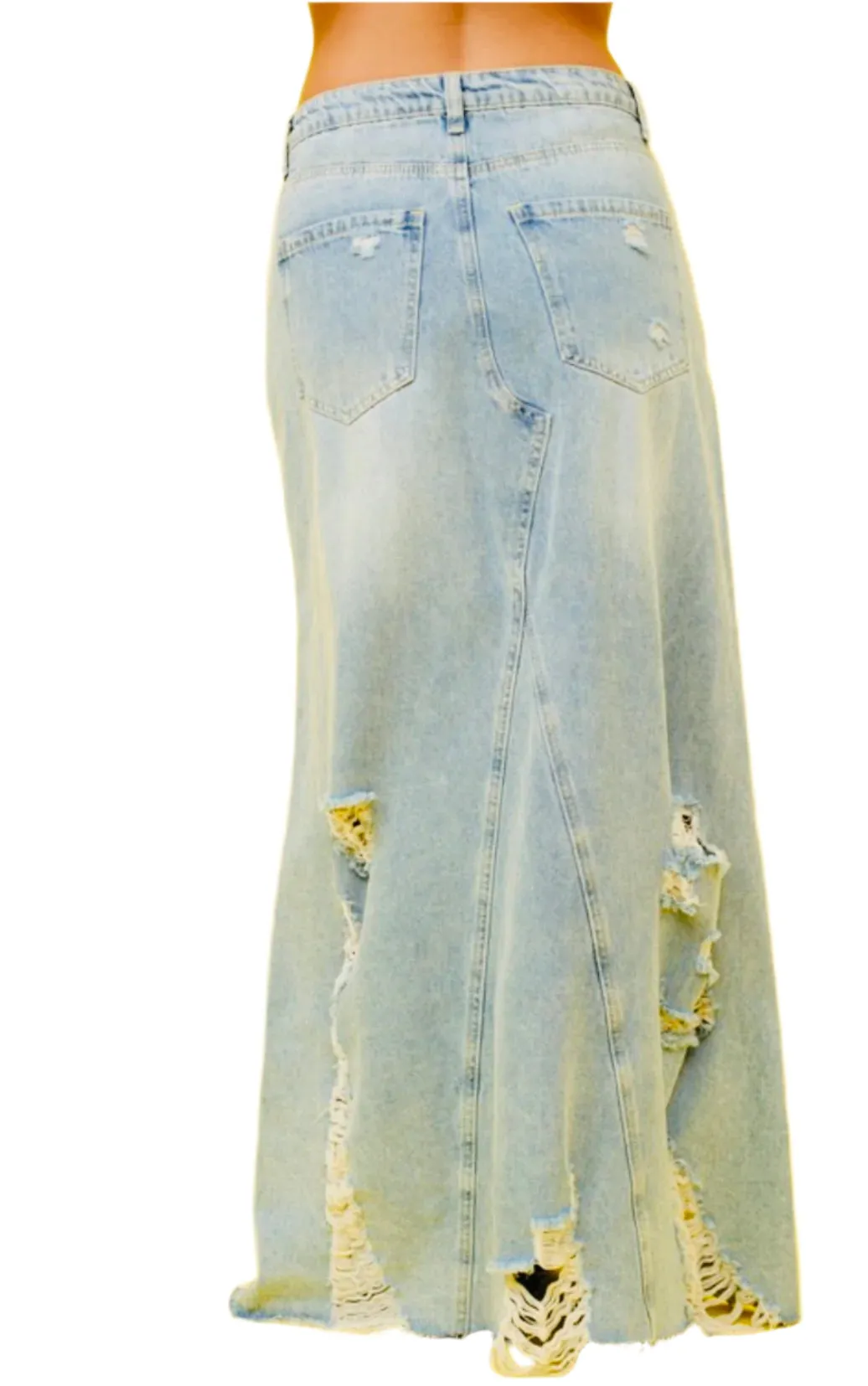Denim maxi skirt