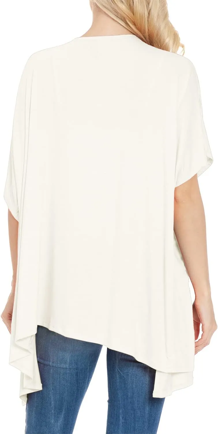 EIMIN Women's Kimono Style Short Sleeve Open Front Loose Fit Cardigan (S-3XL)