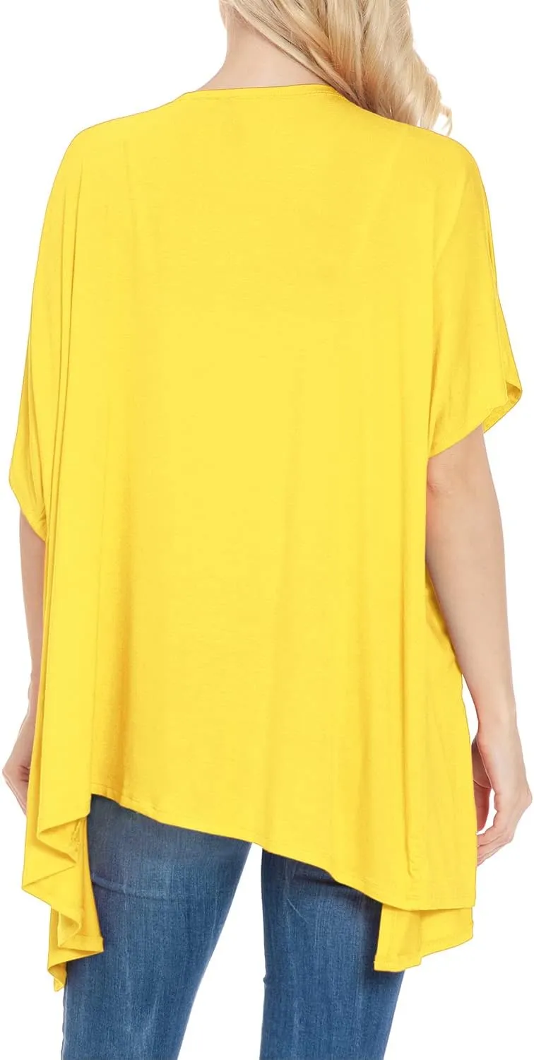 EIMIN Women's Kimono Style Short Sleeve Open Front Loose Fit Cardigan (S-3XL)