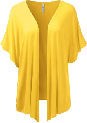 EIMIN Women's Kimono Style Short Sleeve Open Front Loose Fit Cardigan (S-3XL)