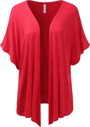 EIMIN Women's Kimono Style Short Sleeve Open Front Loose Fit Cardigan (S-3XL)