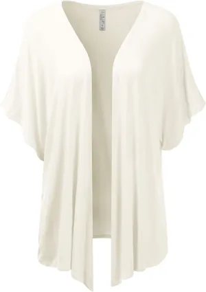 EIMIN Women's Kimono Style Short Sleeve Open Front Loose Fit Cardigan (S-3XL)