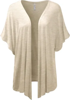 EIMIN Women's Kimono Style Short Sleeve Open Front Loose Fit Cardigan (S-3XL)