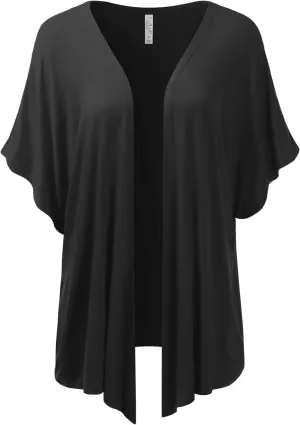 EIMIN Women's Kimono Style Short Sleeve Open Front Loose Fit Cardigan (S-3XL)