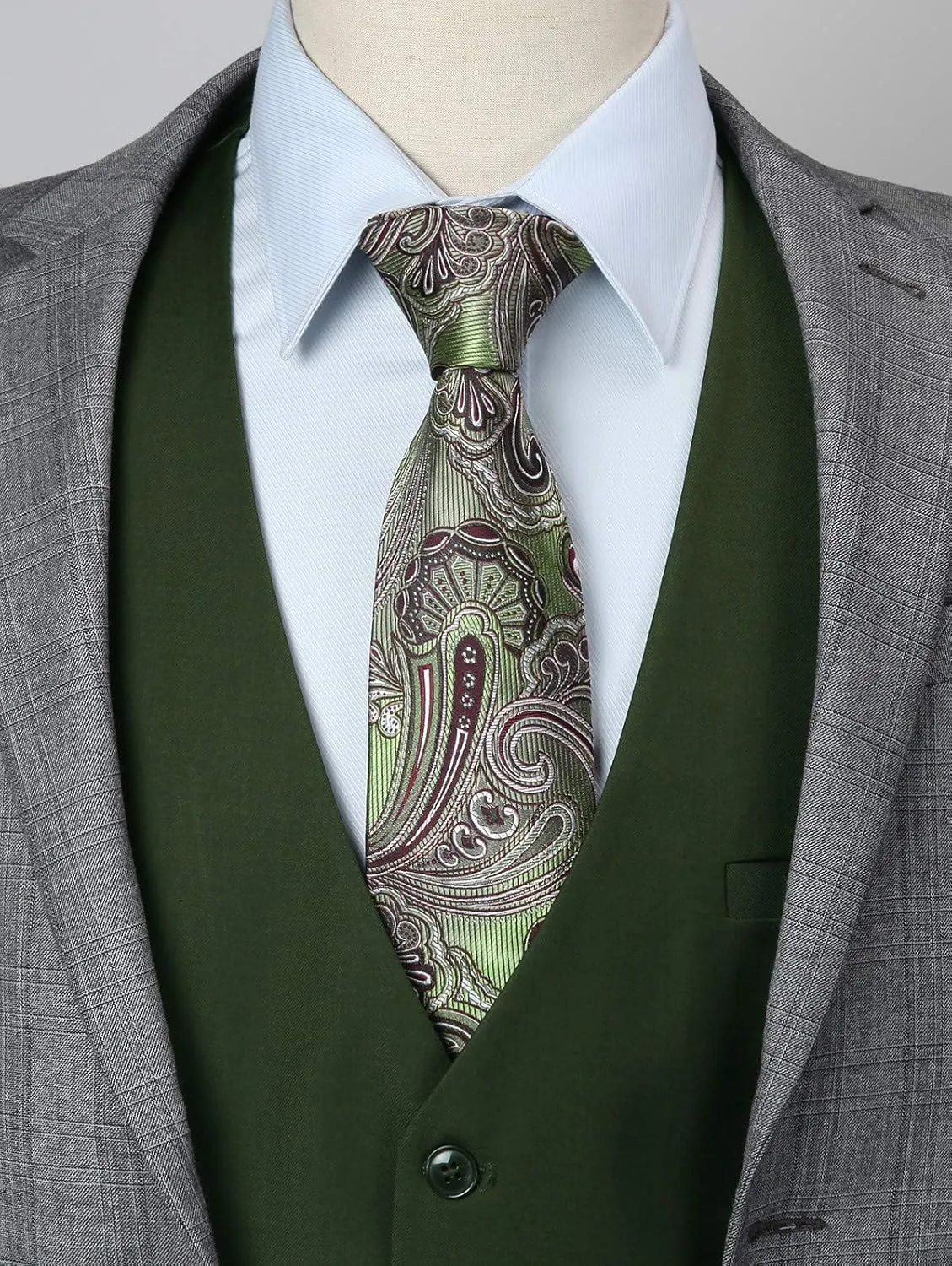 Enlision Men's Suit Vest Business Formal Dress Waistcoat Solid Color Vest for Suit or Tuxedo