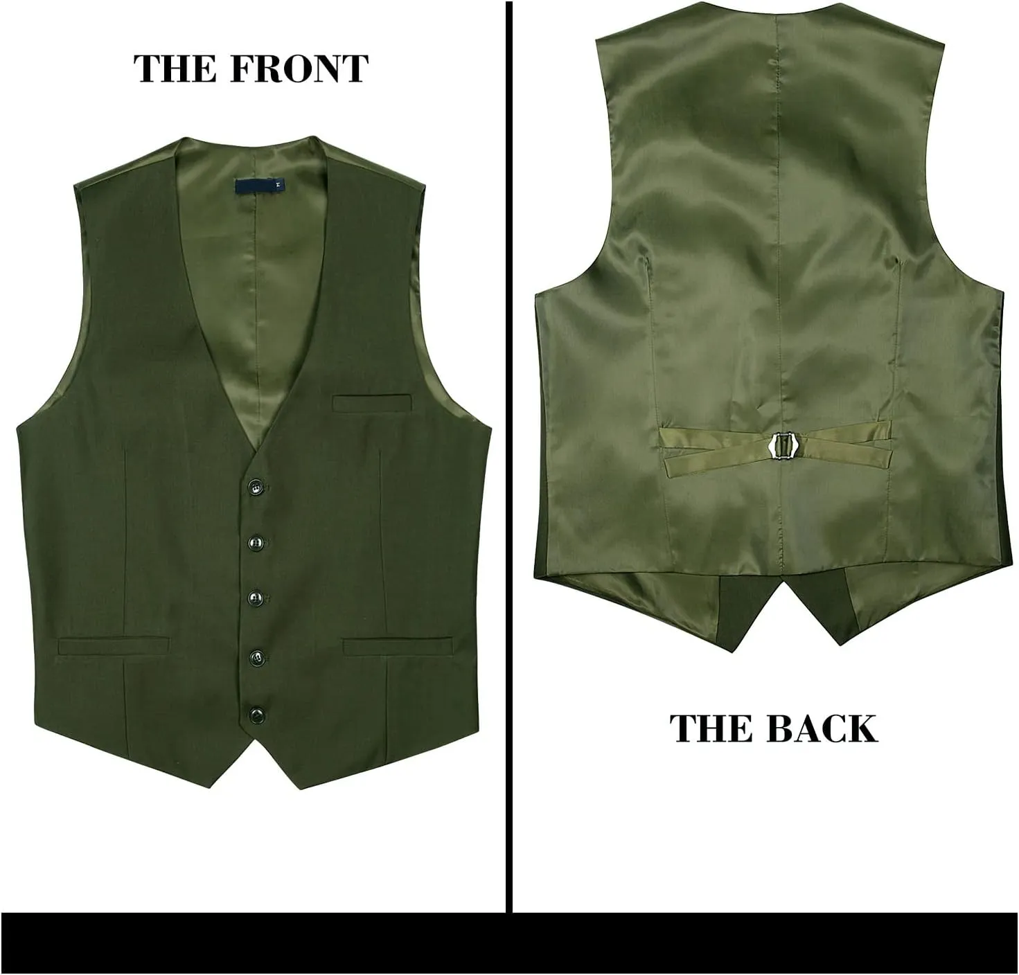 Enlision Men's Suit Vest Business Formal Dress Waistcoat Solid Color Vest for Suit or Tuxedo