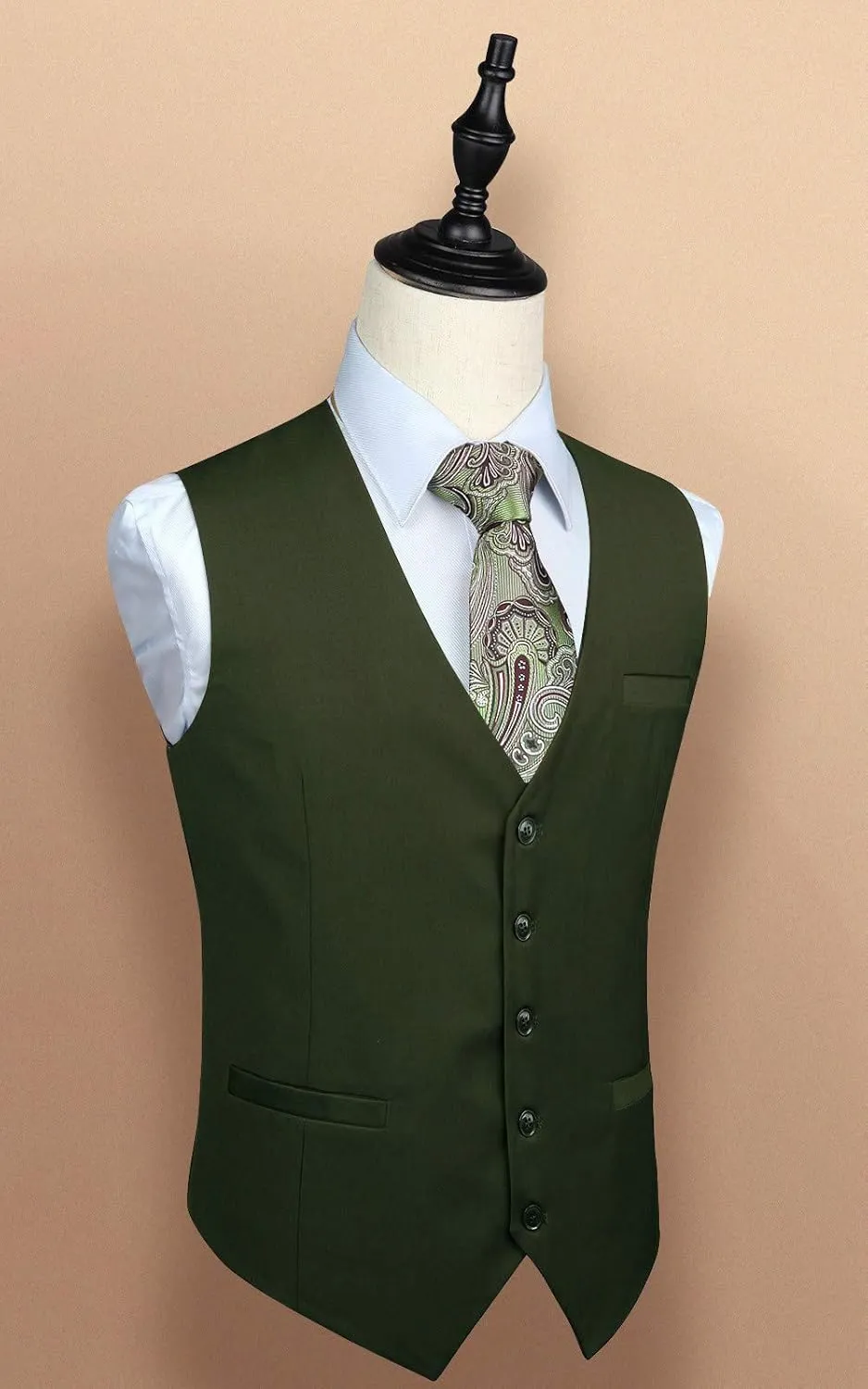 Enlision Men's Suit Vest Business Formal Dress Waistcoat Solid Color Vest for Suit or Tuxedo