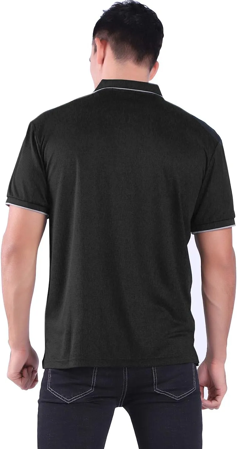 Facitisu Mens Polo Shirt Short Sleeve Golf Collared Casual Summer Performance T-Shirt