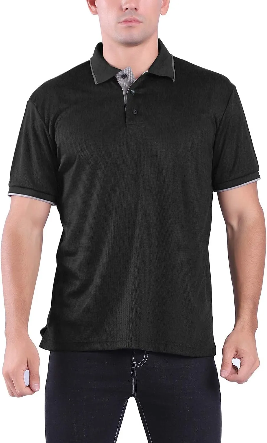 Facitisu Mens Polo Shirt Short Sleeve Golf Collared Casual Summer Performance T-Shirt