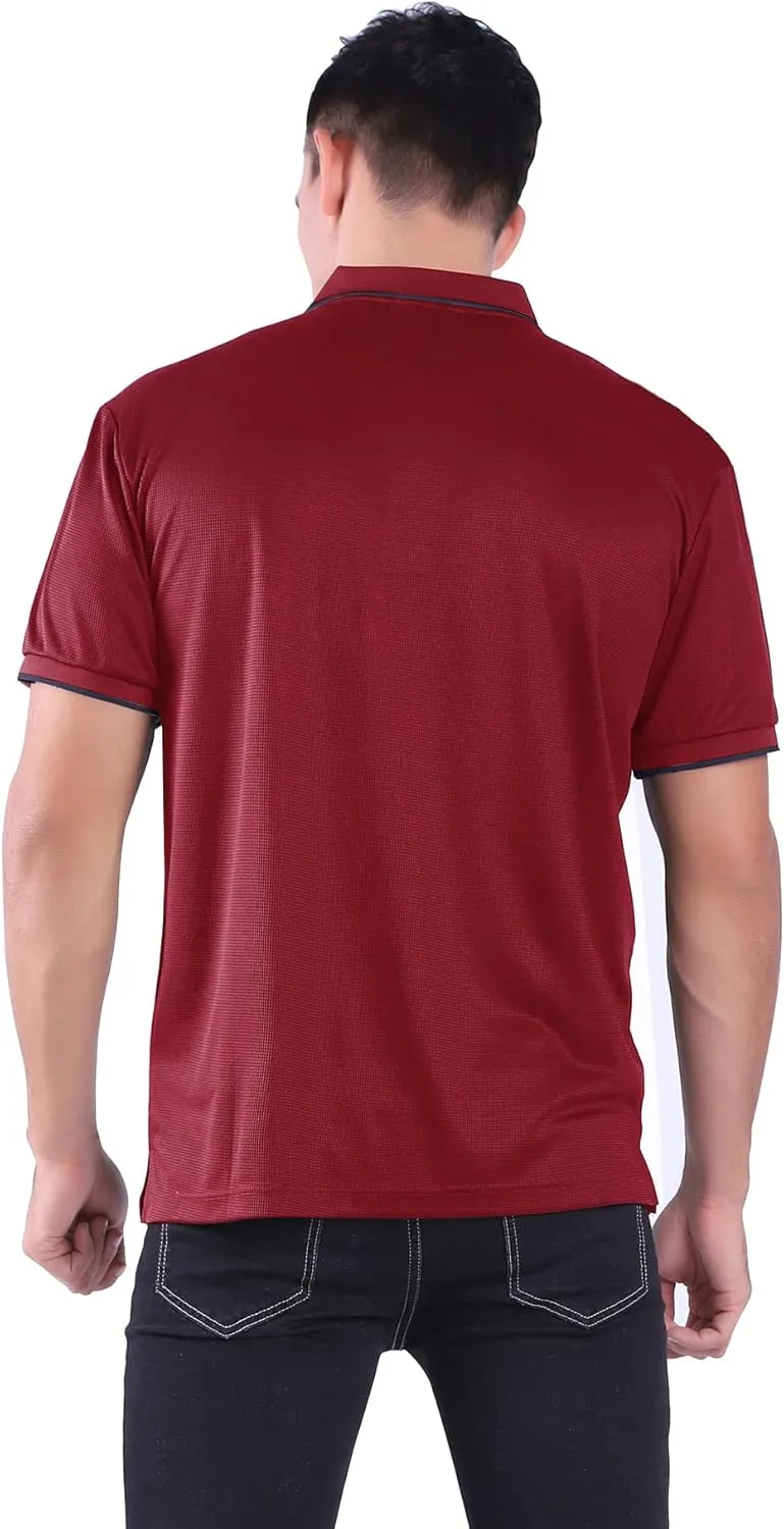 Facitisu Mens Polo Shirt Short Sleeve Golf Collared Casual Summer Performance T-Shirt
