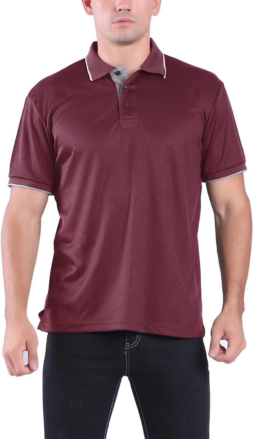Facitisu Mens Polo Shirt Short Sleeve Golf Collared Casual Summer Performance T-Shirt