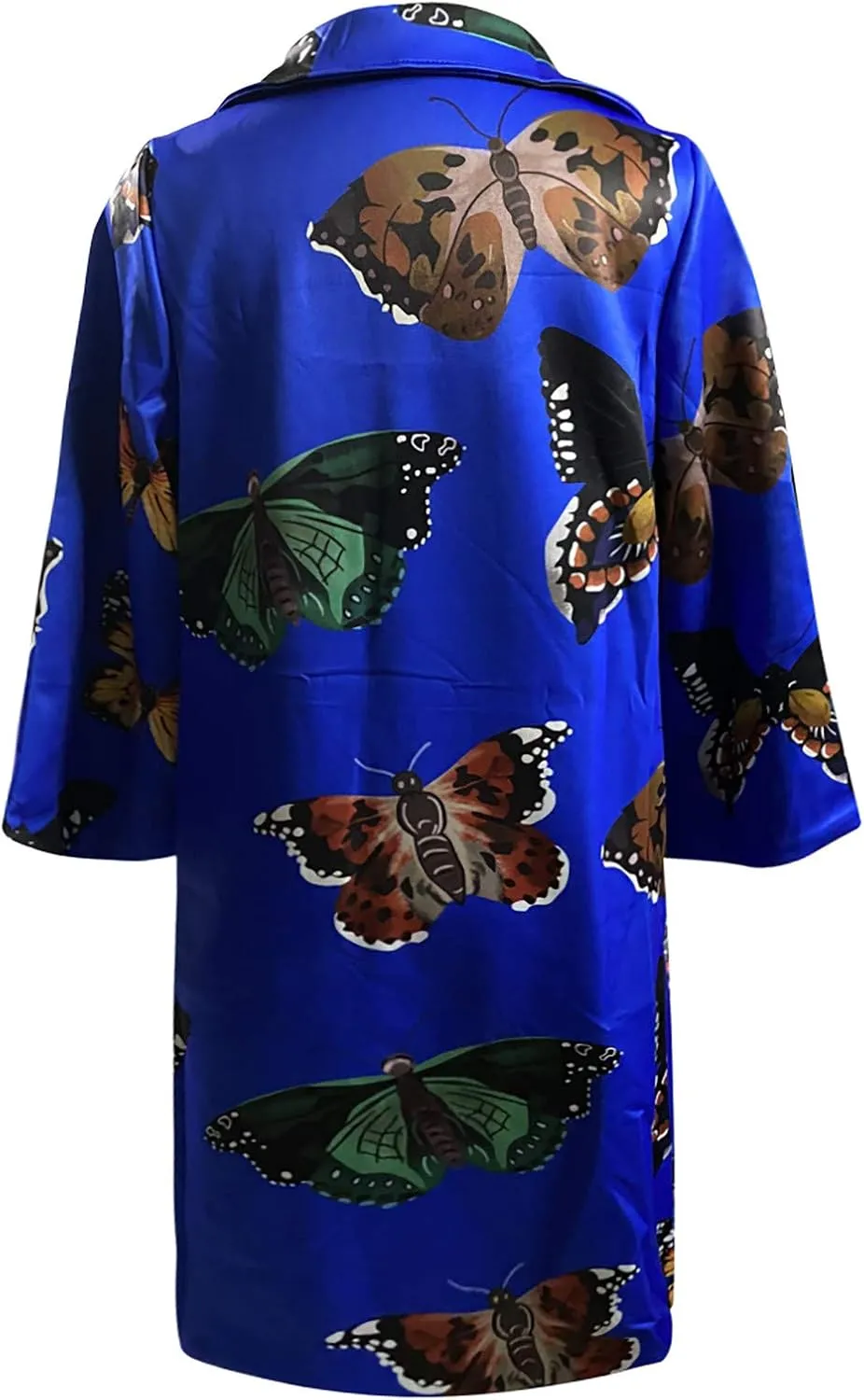 Fashion Women Printed Pocket Jacket Outerwear Cardigan Overcoat Long Trench Coat