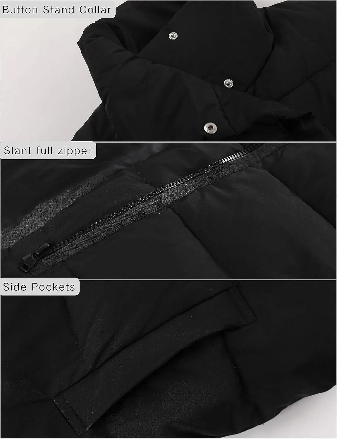 Fiona Jolin Puffer Vest Women Lightweight Winter Zip Up Stand Collar Sleeveless Puffy Jackets Padded Coats