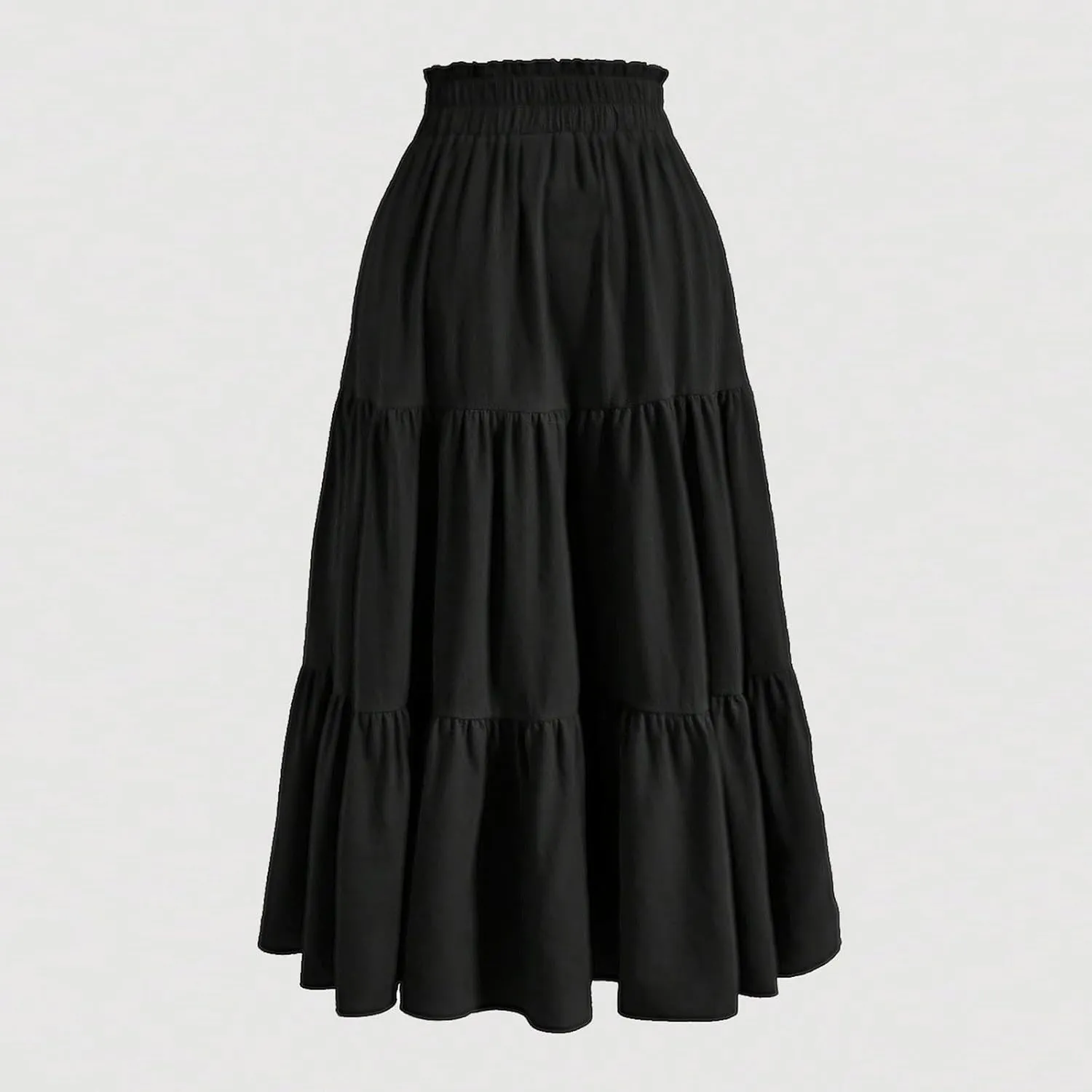 Floral Maxi Skirt for Women Summer Comfy Tiered Elastic High Waisted Boho Skirts Vacation A-Line Flowy Swing Long Skirts