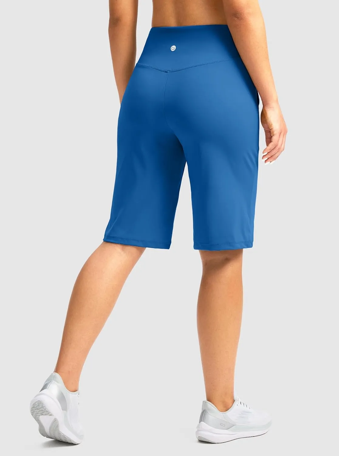 G Gradual Women's Bermuda Shorts 12" Knee Length with Pockets High Waisted Stretch Long Shorts for Women Casual Walking