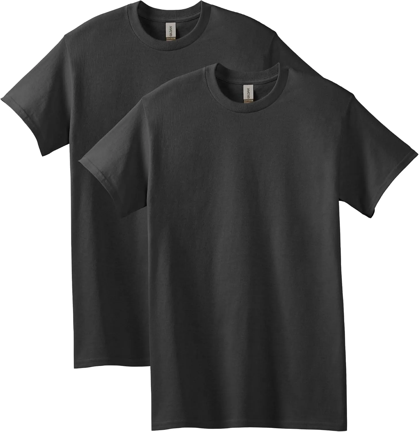 Gildan mens Heavy Cotton T-shirt, Style G5000, Multipack Shirt, Black (2-pack), Medium US