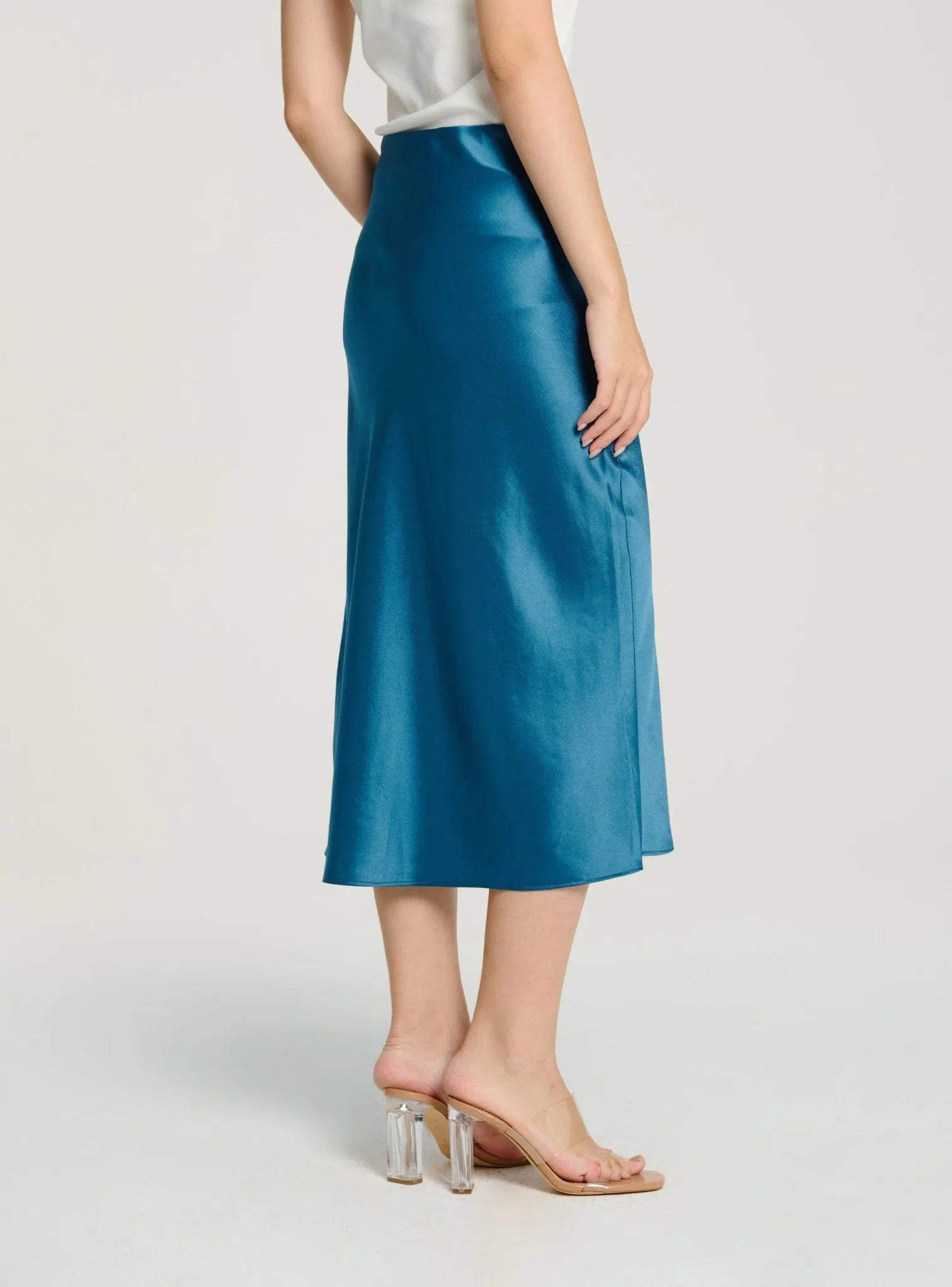 GLITTER B Mid-night midi skirt (Prussian blue)