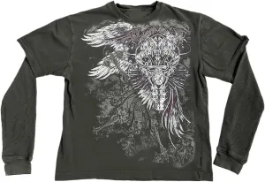 Goth Shirt Gothic Shirt Fake Two-Piece Alternative Clothing Goth Long Sleeve Top Grunge Clothes