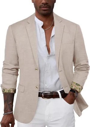 GRACE KARIN Men's Casual Blazer Suit Jackets 2 Button Lightweight Sport Coats
