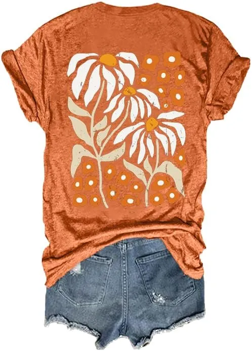 Grow Positive Thoughts T Shirt Casual V Neck Tee Positive Saying Shirt