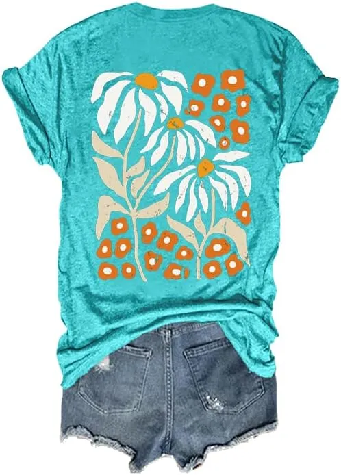 Grow Positive Thoughts T Shirt Casual V Neck Tee Positive Saying Shirt