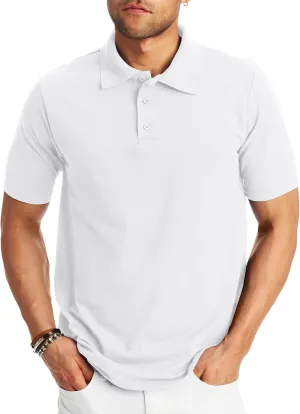 Hanes Mens X-Temp Short Sleeve Polo Shirt, Midweight Men's Shirt