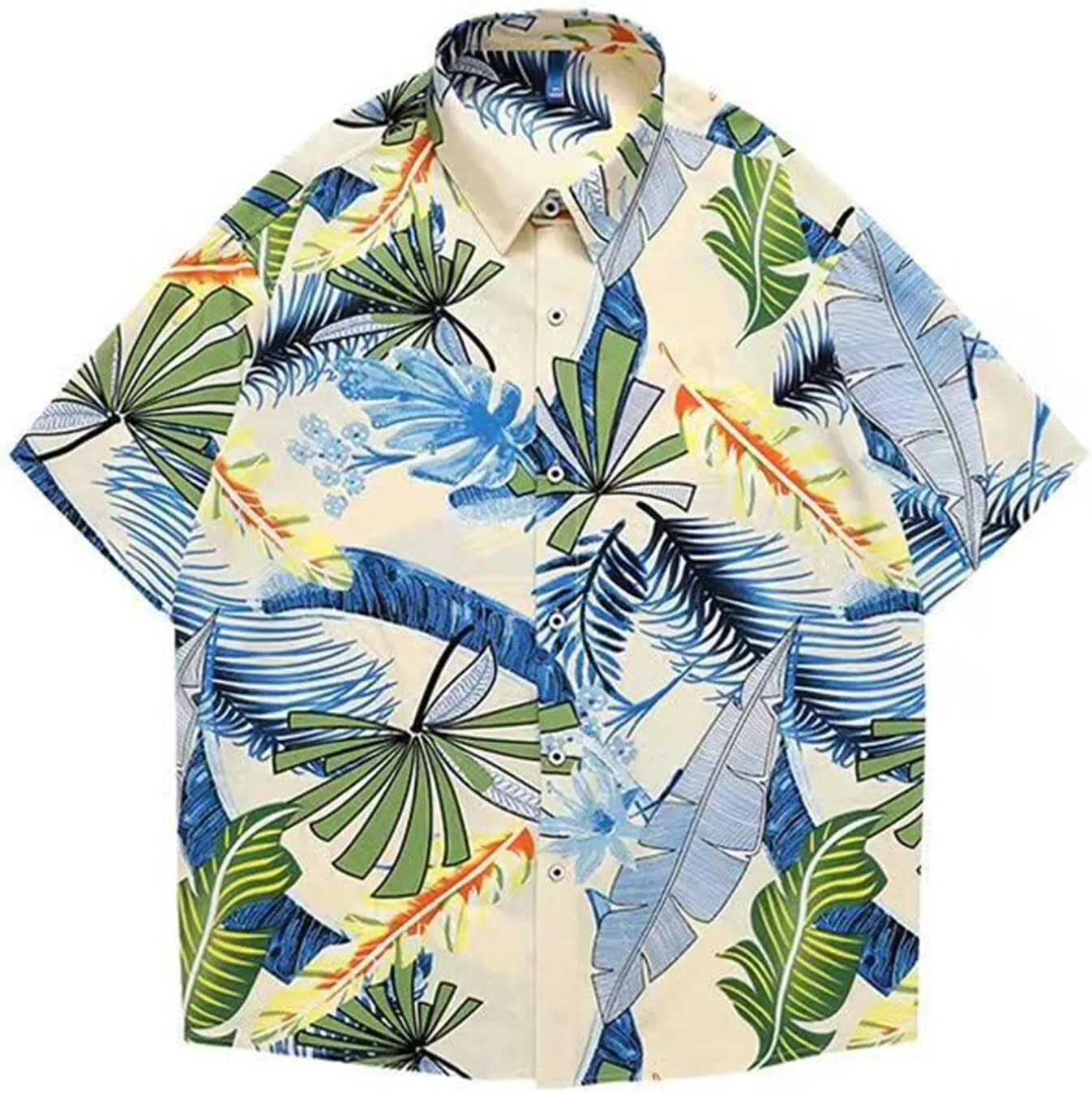 Hawaiian Shirt for Men Oversized Short Sleeve Button Down Shirts Floral Summer T Shirt