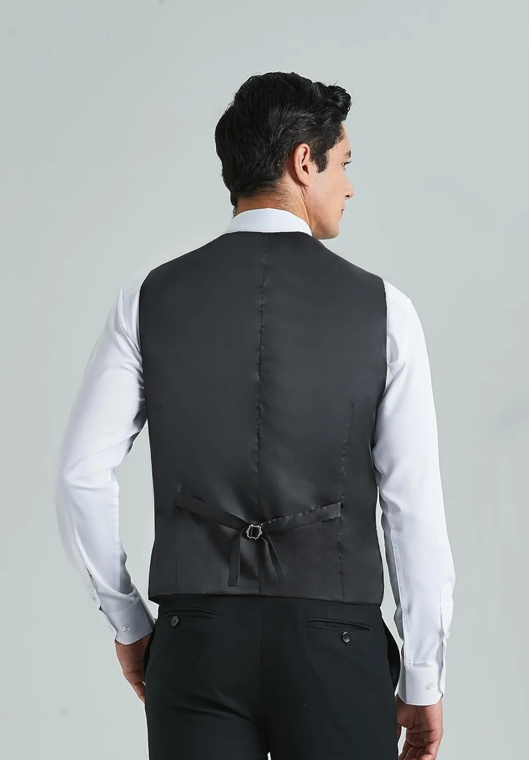 HISDERN Mens Suit Vest Business Formal Dress Vests for Men Solid Color Casual Wedding Tuxedo Party Waistcoat