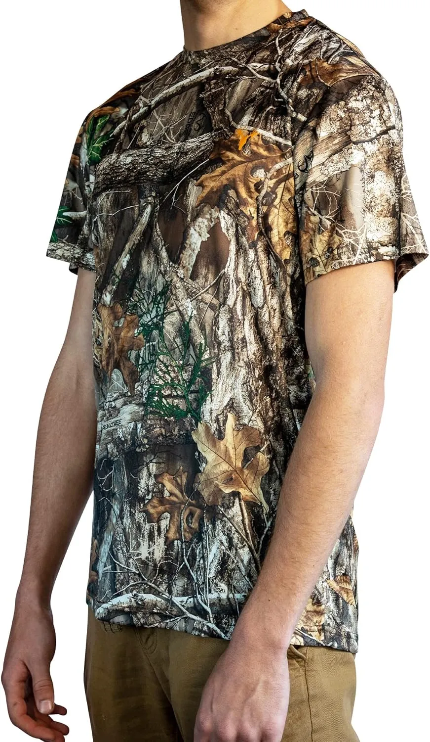 HOT SHOT Mens Camo Hunting Short Sleeve Shirt  Quick Dry Performance Shirt