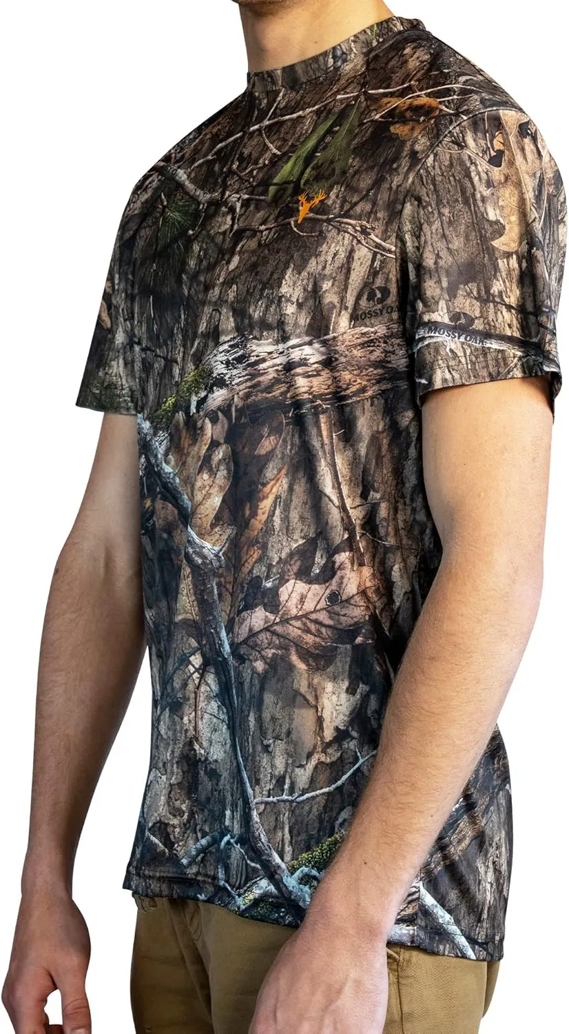 HOT SHOT Mens Camo Hunting Short Sleeve Shirt  Quick Dry Performance Shirt