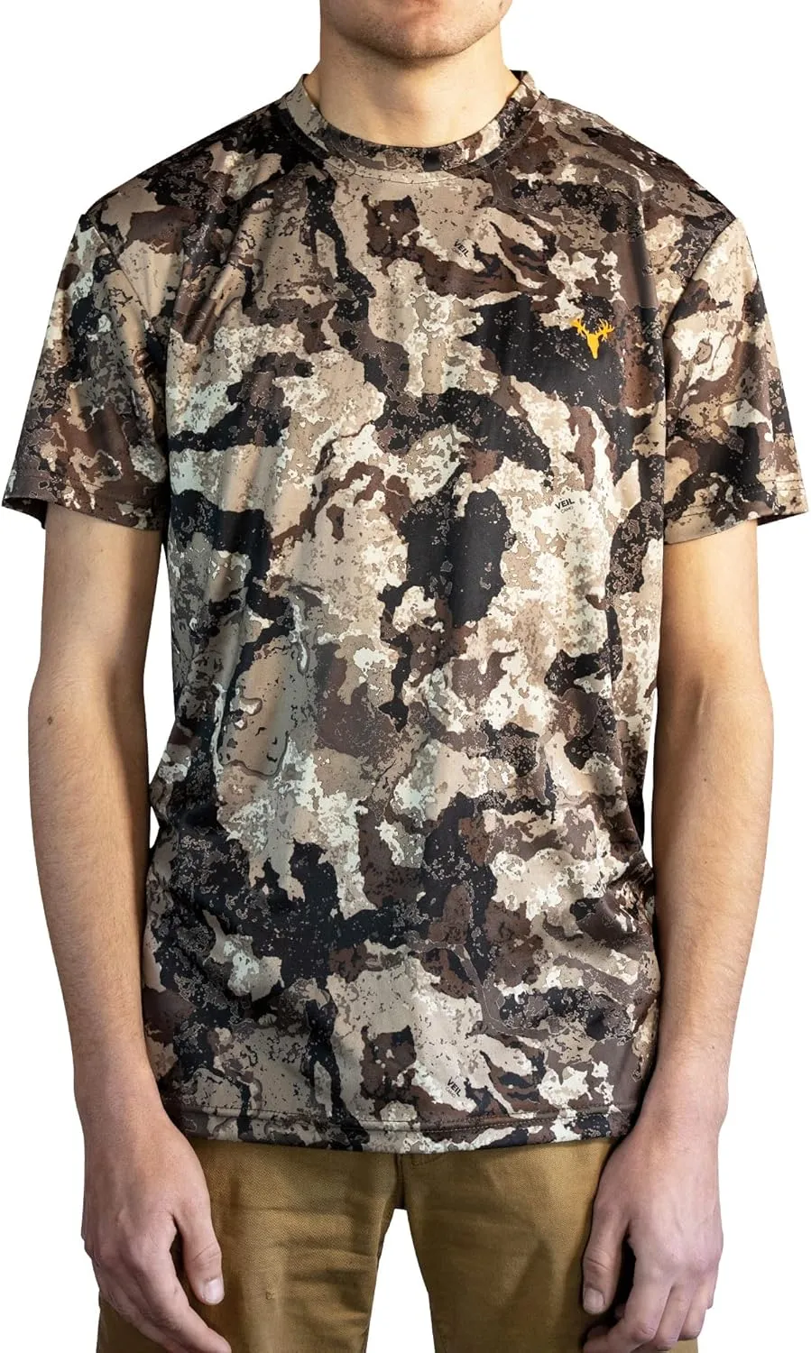 HOT SHOT Mens Camo Hunting Short Sleeve Shirt  Quick Dry Performance Shirt
