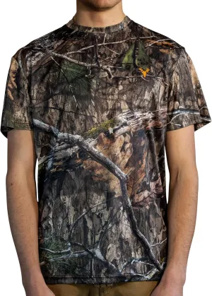 HOT SHOT Mens Camo Hunting Short Sleeve Shirt  Quick Dry Performance Shirt