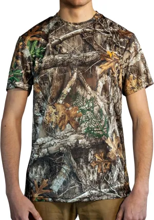 HOT SHOT Mens Camo Hunting Short Sleeve Shirt  Quick Dry Performance Shirt
