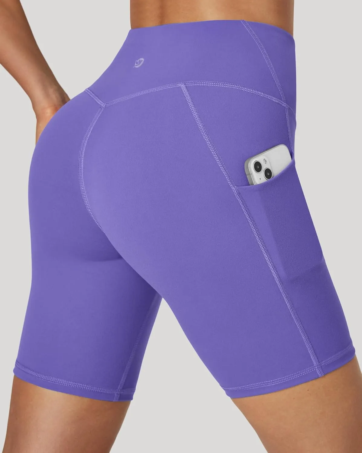 IUGA Biker Shorts Women Tummy Control 8" Workout Gym High Waisted Running Yoga Compression Spandex Shorts Women with Pockets