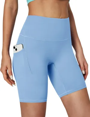 IUGA Biker Shorts Women Tummy Control 8" Workout Gym High Waisted Running Yoga Compression Spandex Shorts Women with Pockets