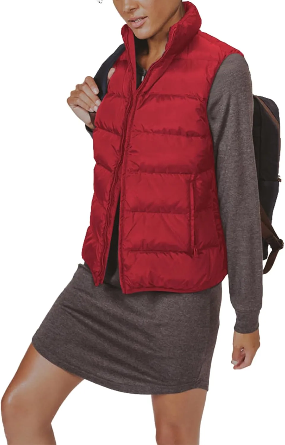 JIHUILAI Womens Puffer Vest Lightweight Sleeveless Jacket Women Puffy Vest Quilted Coat Warm Winter Vests With Pockets