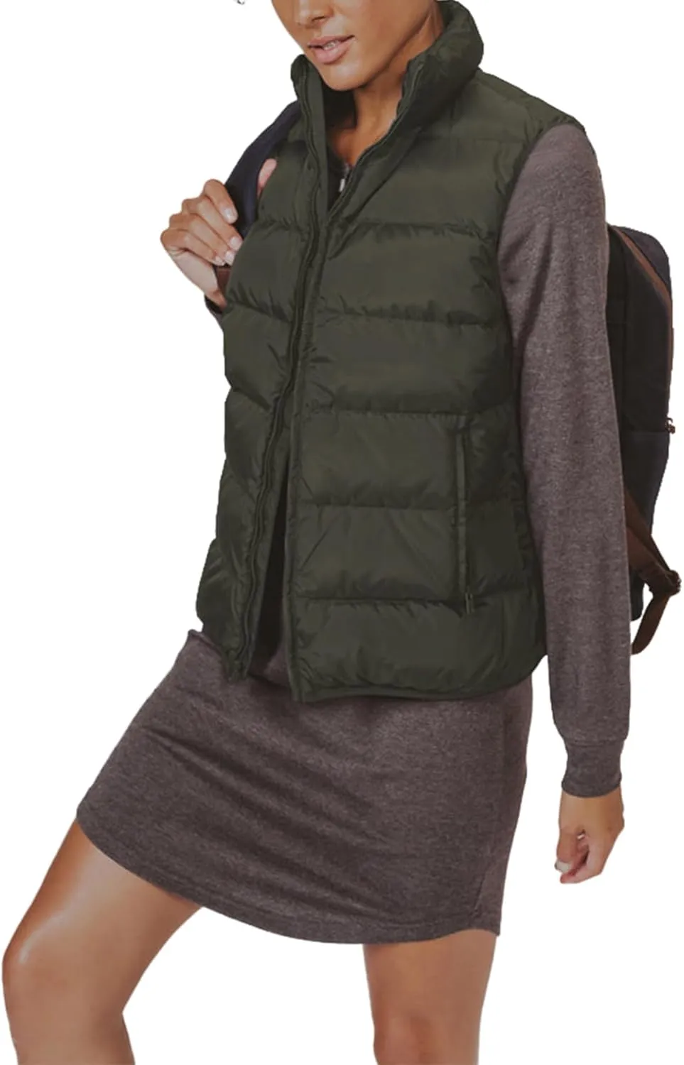 JIHUILAI Womens Puffer Vest Lightweight Sleeveless Jacket Women Puffy Vest Quilted Coat Warm Winter Vests With Pockets