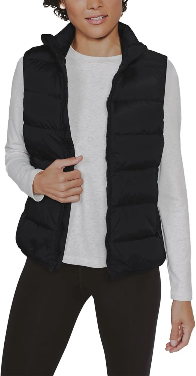 JIHUILAI Womens Puffer Vest Lightweight Sleeveless Jacket Women Puffy Vest Quilted Coat Warm Winter Vests With Pockets