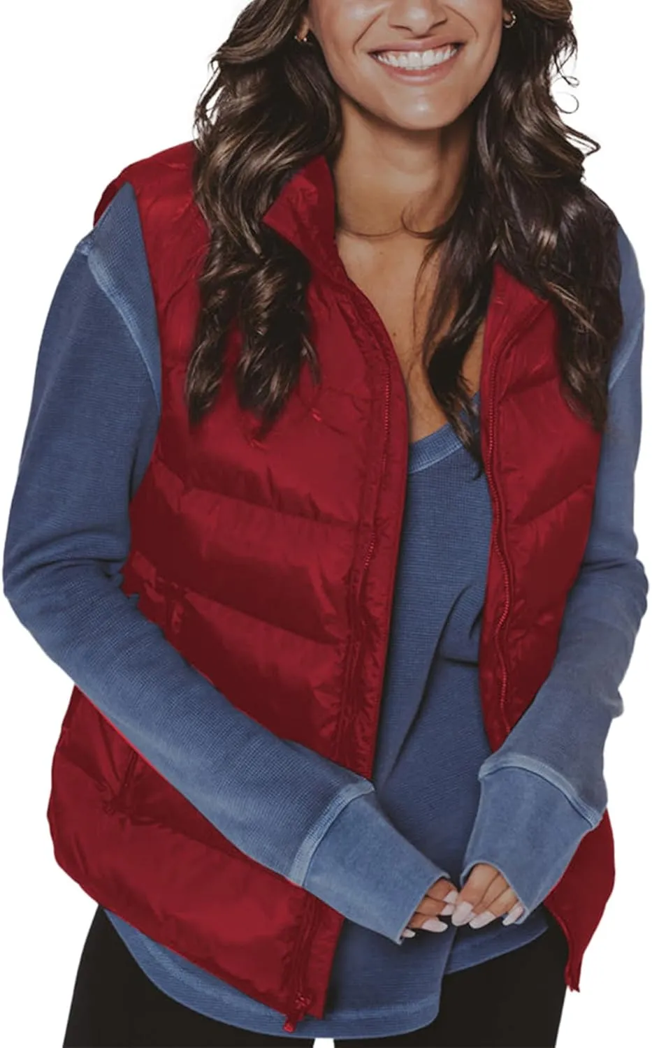 JIHUILAI Womens Puffer Vest Lightweight Sleeveless Jacket Women Puffy Vest Quilted Coat Warm Winter Vests With Pockets