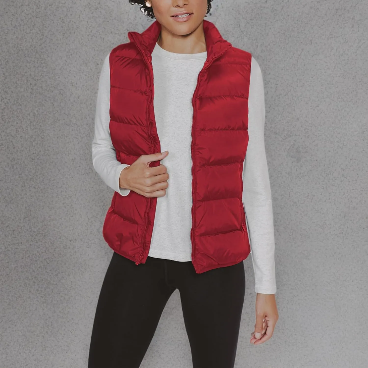 JIHUILAI Womens Puffer Vest Lightweight Sleeveless Jacket Women Puffy Vest Quilted Coat Warm Winter Vests With Pockets