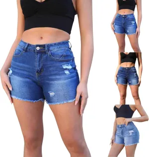 Jorts Women High Waisted Cut Off Ripped Jean Shorts Women Beach Sexy Lounge Denim Shorts Trendy Frayed Hem Jeans